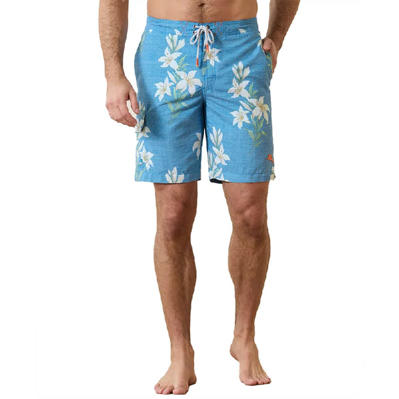 women's checkered shortsTommy Bahama 9-Inch Baja Open Water Blooms Boardshorts - Blue Allure