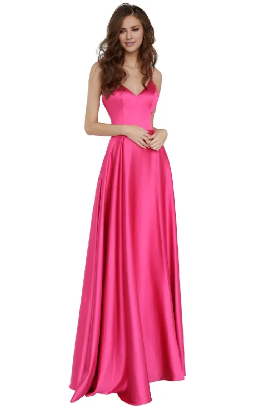 mini party dressesA-line deep V-neck tight corset with thin shoulder straps and floor length evening gown