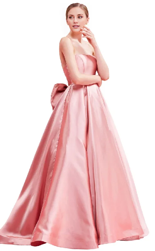 chic party dressesA-line heart-shaped neckline fitted strapless and floor length evening gown