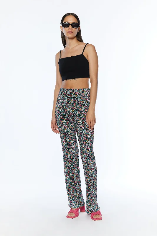 women's hot pantsPLEATED FLORAL PANT