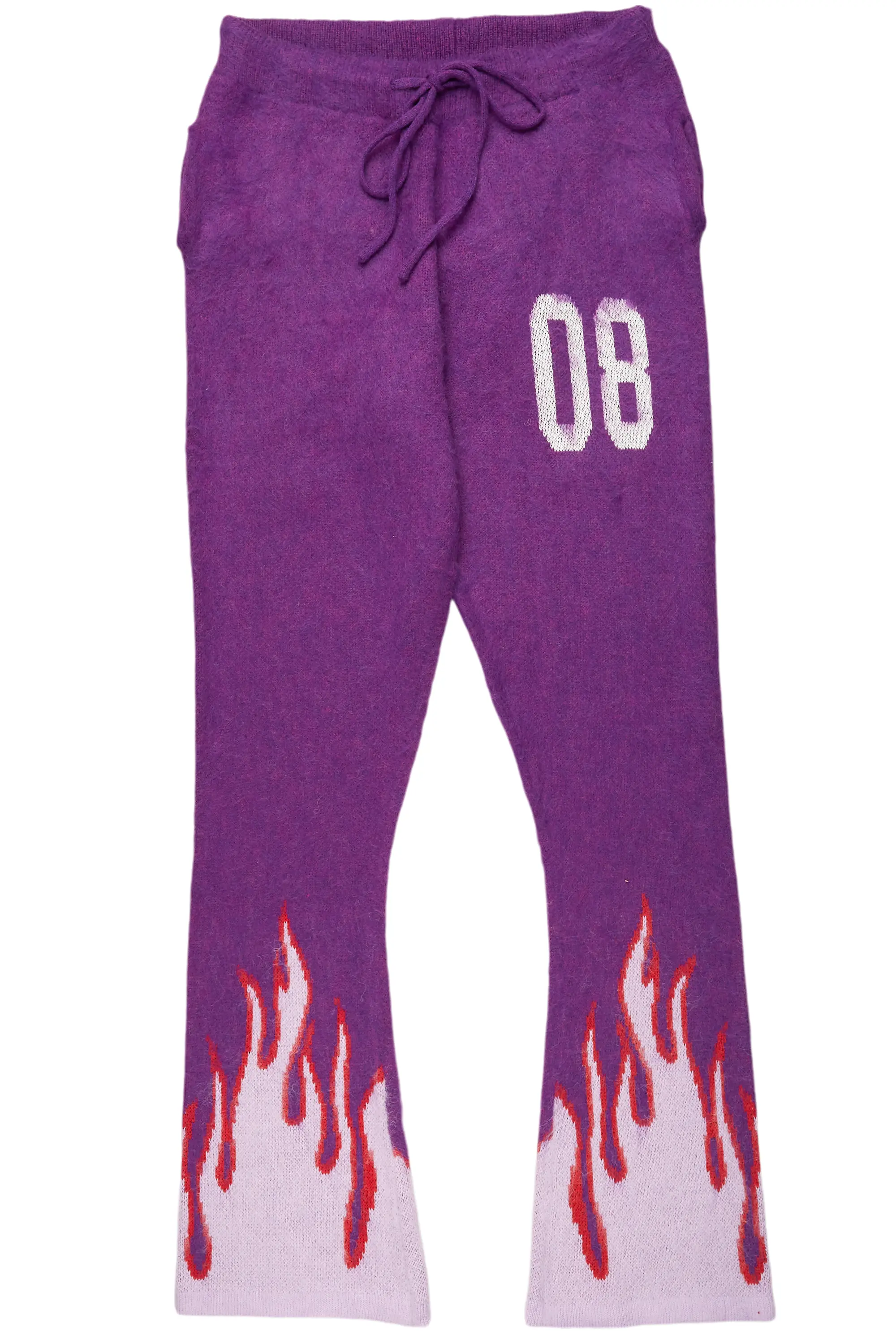 women's nursing pantsGirls Helga Purple/Pink Graphic Stacked Flare Mohair Track Pant