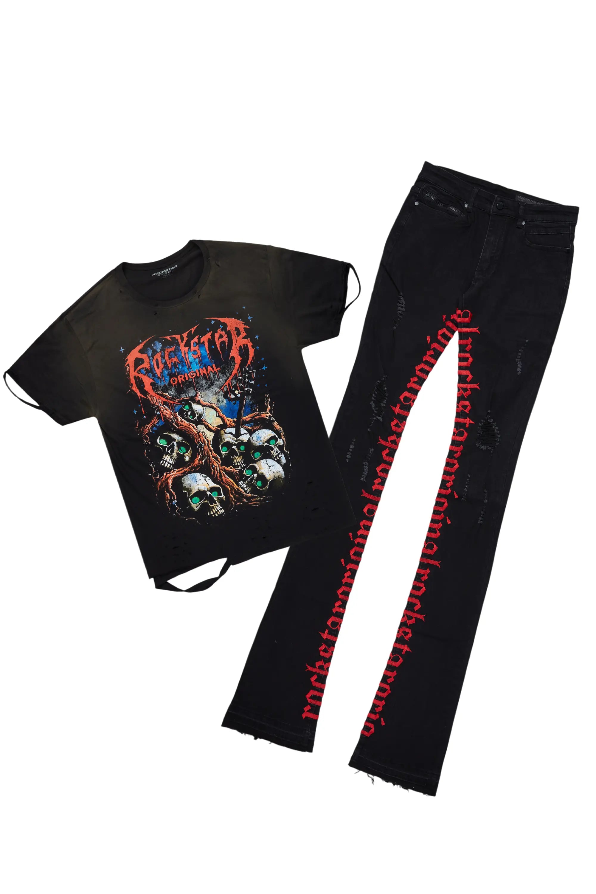 women's cycling pantsCappy Black T-Shirt & Colette Super Stacked Flare Jean Bundle