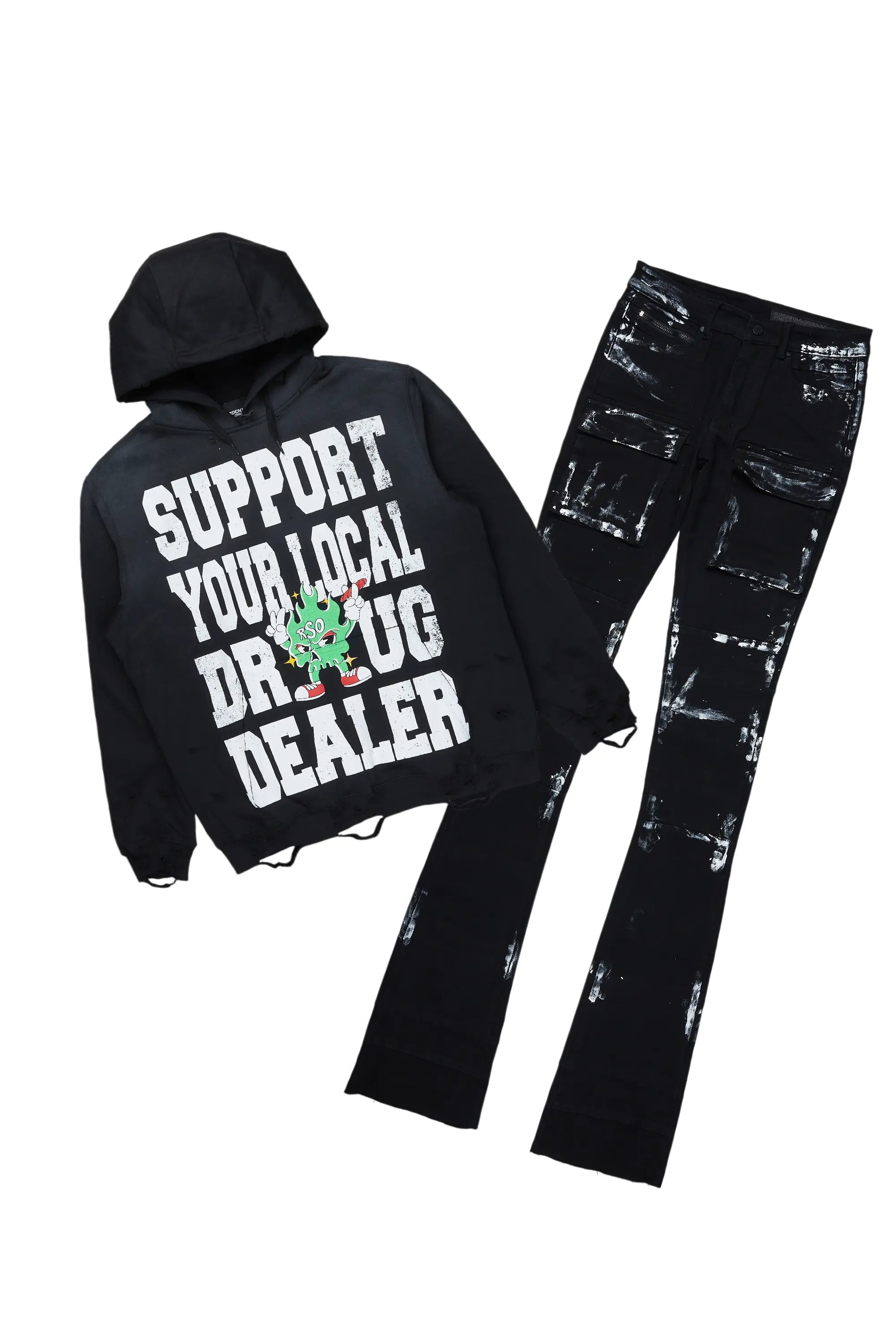 women's hot pantsTarl Black Hoodie/Super Stacked Flare Jean Bundle