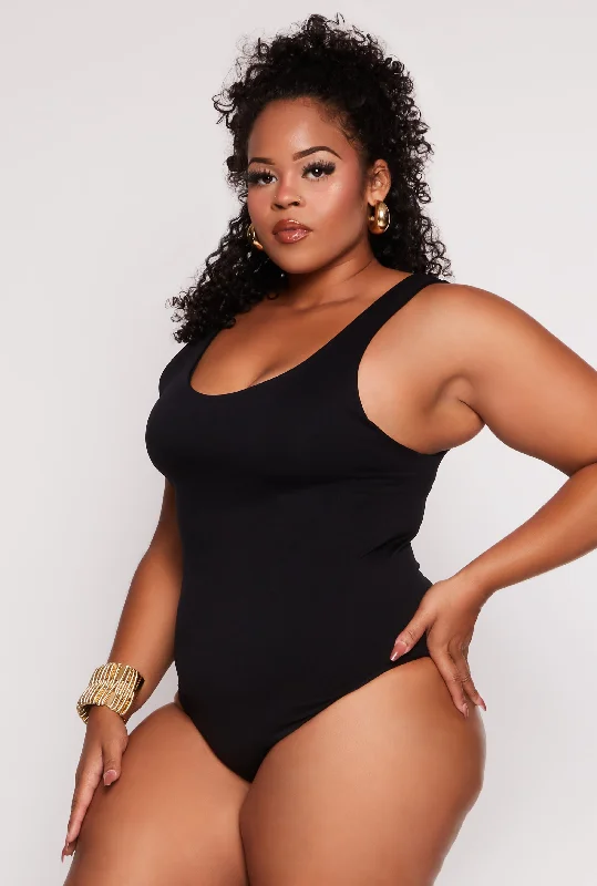 Plus Size Seamless Scoop Neck Tank Bodysuit