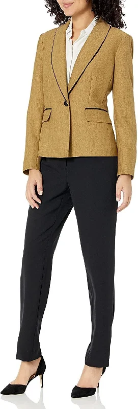 women's long sleeve tops for the officeLe Suit Formal Collar Long Sleeve 2 Piece Pant Suit