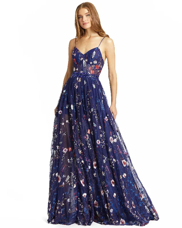 Formal Dress for Beauty ContestsMac Duggal 62989 Long Floral Formal Dress