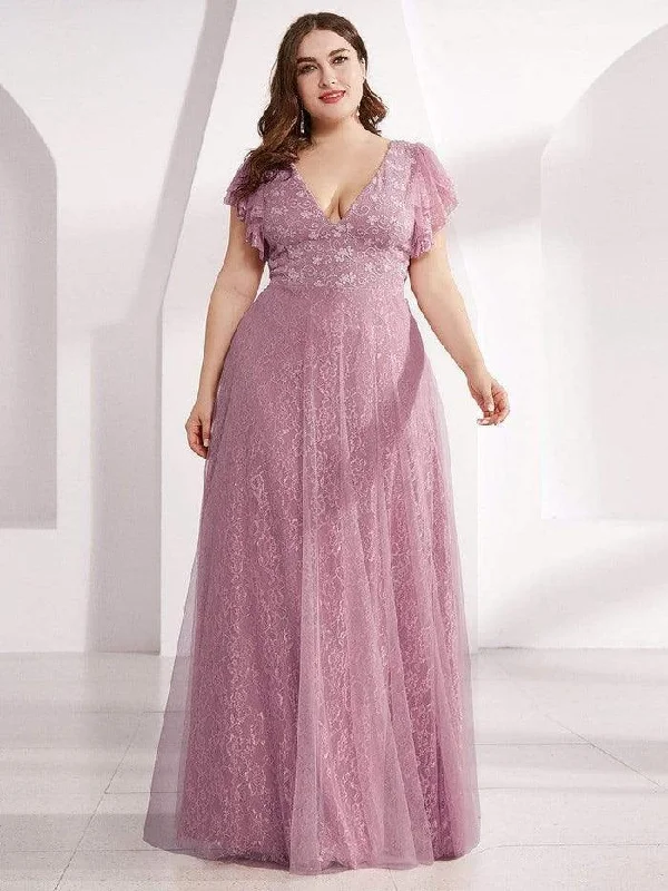 Formal Dress for Bar MitzvahsPlus Size A-Line Long V-Neck Formal Dress