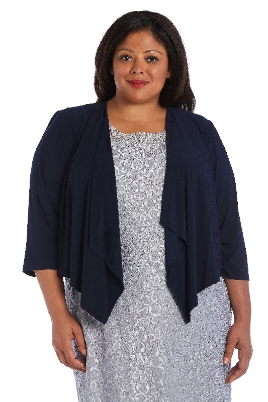 women's long sleeve tops with maternity designsR&M Richards 7894W Long Sleeves Plus Size Open Jacket