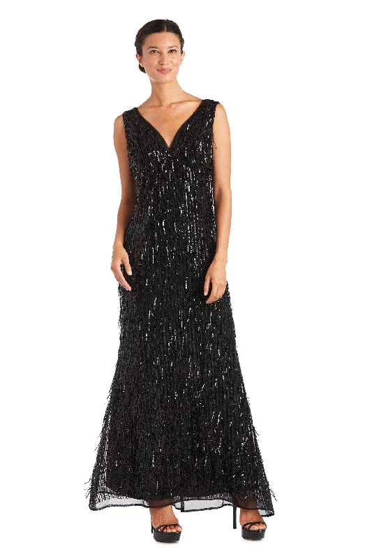 Custom Formal Dress TailorsR&M Richards 7075 Long Fringe Formal Dress