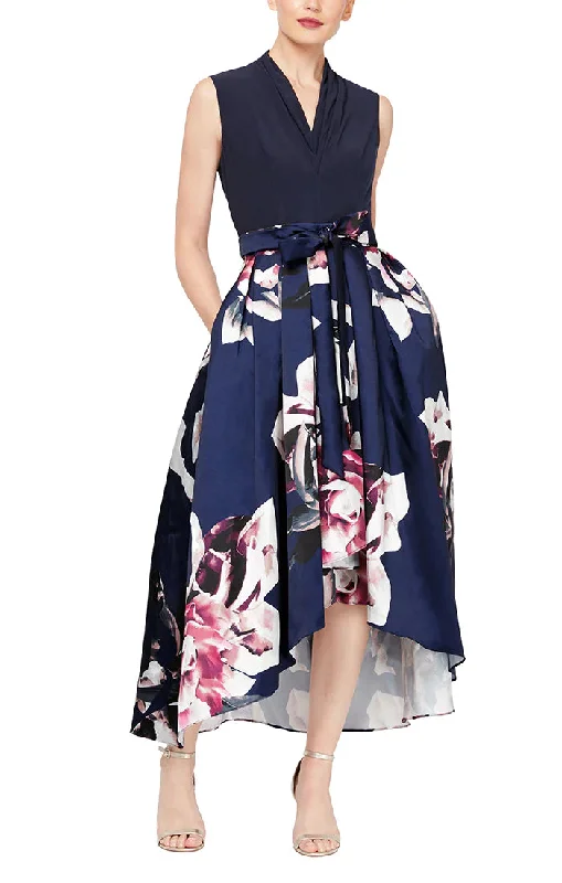 Formal Dress for WeddingsSL Fashions 9159236 Printed Mikado Skirt Long Formal Dress