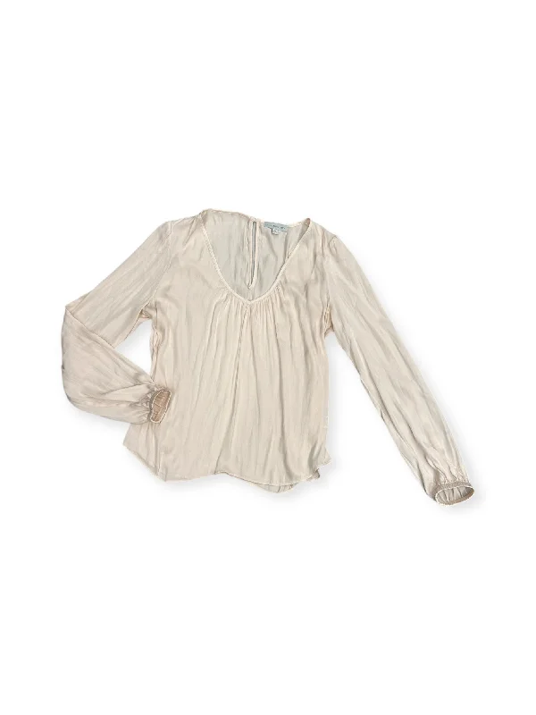 women's long sleeve tops made of synthetic fiberTop Long Sleeve By Allison Joy In Peach, Size: M