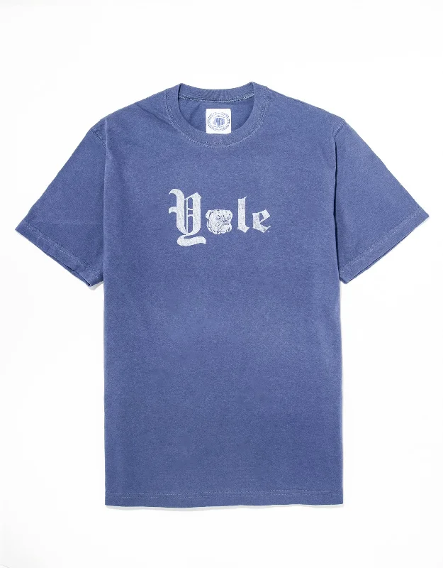 women's tops made from cottonYALE CREW NECK T-SHIRT - BLUE