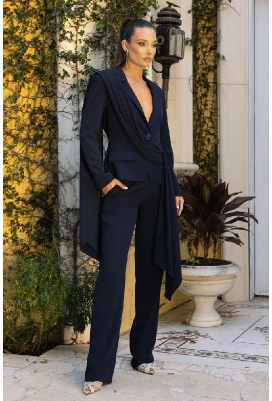 women's long sleeve tops with quilted designsTerani Couture 242E3180 Beaded Long Sleeve Formal Pant Suit