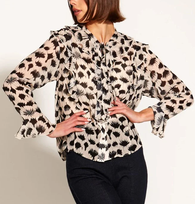 women's long sleeve tops made of synthetic fiberFancy Like Frill long sleeve blouse