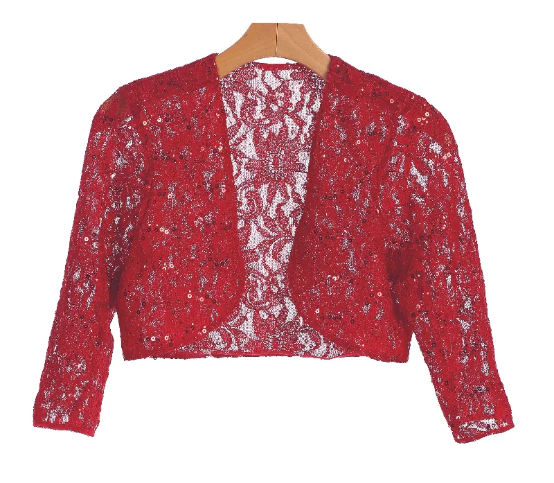 women's long sleeve tops with international brandingFormal Long Sleeve Lace Bolero Jacket